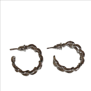 Silver Braided Hoop Earrings